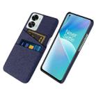 For OnePlus Nord 2T 5G Cloth Texture Card Slot PC+Nylon Phone Case(Blue) - 1