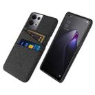 For OPPO Reno8 Pro+ Cloth Texture Card Slot PC+Nylon Phone Case(Black) - 1