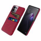 For OPPO Reno8 Pro+ Cloth Texture Card Slot PC+Nylon Phone Case(Red) - 1