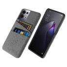 For OPPO Reno8 Pro+ Cloth Texture Card Slot PC+Nylon Phone Case(Grey) - 1