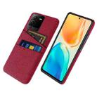 For vivo S15 Pro Cloth Texture Card Slot PC+Nylon Phone Case(Red) - 1