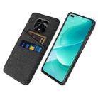 For Huawei nova 9z 5G Cloth Texture Card Slot PC+Nylon Phone Case(Black) - 1