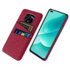 For Huawei nova 9z 5G Cloth Texture Card Slot PC+Nylon Phone Case(Red) - 1