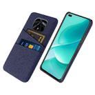 For Huawei nova 9z 5G Cloth Texture Card Slot PC+Nylon Phone Case(Blue) - 1