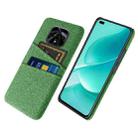 For Huawei nova 9z 5G Cloth Texture Card Slot PC+Nylon Phone Case(Green) - 1