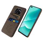 For Huawei nova 9z 5G Cloth Texture Card Slot PC+Nylon Phone Case(Brown) - 1