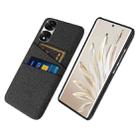 For Honor 70 Pro+ Cloth Texture Card Slot PC+Nylon Phone Case(Black) - 1