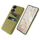 For Honor 70 Pro+ Cloth Texture Card Slot PC+Nylon Phone Case(Yellow) - 1