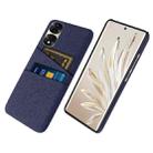 For Honor 70 Pro+ Cloth Texture Card Slot PC+Nylon Phone Case(Blue) - 1