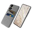 For Honor 70 Pro+ Cloth Texture Card Slot PC+Nylon Phone Case(Light Grey) - 1