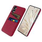 For Honor 70 Cloth Texture Card Slot PC+Nylon Phone Case(Red) - 1