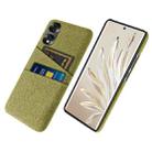 For Honor 70 Cloth Texture Card Slot PC+Nylon Phone Case(Yellow) - 1