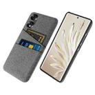 For Honor 70 Cloth Texture Card Slot PC+Nylon Phone Case(Grey) - 1