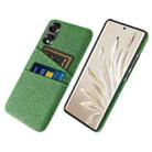 For Honor 70 Cloth Texture Card Slot PC+Nylon Phone Case(Green) - 1