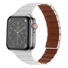 Strong Magnetic Leather Watch Band For Apple Watch Series 8&7 41mm / SE 2&6&SE&5&4 40mm / 3&2&1 38mm(White) - 1