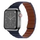 Strong Magnetic Leather Watch Band For Apple Watch Series 8&7 41mm / SE 2&6&SE&5&4 40mm / 3&2&1 38mm(Dark Blue) - 1