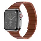 Strong Magnetic Leather Watch Band For Apple Watch Ultra 49mm / Series 8&7 45mm / SE 2&6&SE&5&4 44mm / 3&2&1 42mm(Saddle Brown) - 1