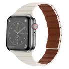 Strong Magnetic Leather Watch Band For Apple Watch Ultra 49mm&Watch Ultra 2 49mm / Series 9&8&7 45mm / SE 3&SE 2&6&SE&5&4 44mm / 3&2&1 42mm(Starlight) - 1