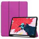 For iPad Pro 11 inch 2020 Custer Pattern TPU Smart Tablet Holster with Sleep Function & Tri-Fold Bracket & Pen Slot(Purple) - 1