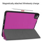 For iPad Pro 11 inch 2020 Custer Pattern TPU Smart Tablet Holster with Sleep Function & Tri-Fold Bracket & Pen Slot(Purple) - 5