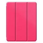 For iPad Pro 11 inch 2020 Custer Pattern TPU Smart Tablet Holster with Sleep Function & Tri-Fold Bracket & Pen Slot(Rose Red) - 2