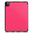 For iPad Pro 11 inch 2020 Custer Pattern TPU Smart Tablet Holster with Sleep Function & Tri-Fold Bracket & Pen Slot(Rose Red) - 3