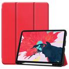 For iPad Pro 11 inch 2020 Custer Pattern TPU Smart Tablet Holster with Sleep Function & Tri-Fold Bracket & Pen Slot(Scarlet) - 1