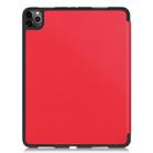 For iPad Pro 11 inch 2020 Custer Pattern TPU Smart Tablet Holster with Sleep Function & Tri-Fold Bracket & Pen Slot(Scarlet) - 3