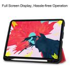 For iPad Pro 11 inch 2020 Custer Pattern TPU Smart Tablet Holster with Sleep Function & Tri-Fold Bracket & Pen Slot(Scarlet) - 4