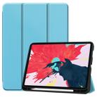For iPad Pro 11 inch 2020 Custer Pattern TPU Smart Tablet Holster with Sleep Function & Tri-Fold Bracket & Pen Slot(Sky Blue) - 1