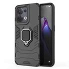 For OPPO Reno8 Shockproof PC + TPU Protective Phone Case with Magnetic Ring Holder(Black) - 1