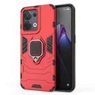 For OPPO Reno8 Shockproof PC + TPU Protective Phone Case with Magnetic Ring Holder(Red) - 1