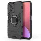 For Xiaomi Redmi Note 11T Pro 5G Shockproof PC + TPU Phone Case with Magnetic Ring Holder(Black) - 1