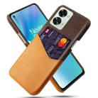 For OnePlus Nord 2T 5G Cloth Texture Card Slot PC + PU Phone Case(Orange) - 1