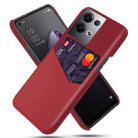 For OPPO Reno8 Pro+ Cloth Texture Card Slot PC + PU Phone Case(Red) - 1