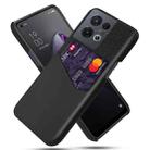 For OPPO Reno8 Pro Cloth Texture Card Slot PC + PU Phone Case(Black) - 1