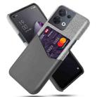 For OPPO Reno8 Cloth Texture Card Slot PC + PU Phone Case(Grey) - 1