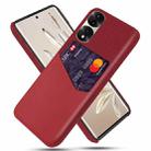 For Honor 70 Pro+ Cloth Texture Card Slot PC + PU Phone Case(Red) - 1