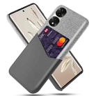 For Honor 70 Pro+ Cloth Texture Card Slot PC + PU Phone Case(Grey) - 1