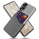 For Honor 70 Cloth Texture Card Slot PC + PU Phone Case(Grey) - 1