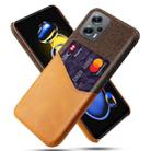 For Xiaomi Redmi Note 11T Pro+ Cloth Texture Card Slot PC + PU Phone Case(Orange) - 1