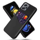 For Xiaomi Redmi Note 11T Pro+ Cloth Texture Card Slot PC + PU Phone Case(Black) - 1