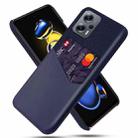 For Xiaomi Redmi Note 11T Pro+ Cloth Texture Card Slot PC + PU Phone Case(Blue) - 1