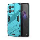 For OPPO Reno8 Punk Armor 2 in 1 PC + TPU Shockproof Phone Case with Invisible Holder(Blue) - 1