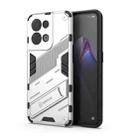 For OPPO Reno8 Punk Armor 2 in 1 PC + TPU Shockproof Phone Case with Invisible Holder(White) - 1