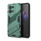 For OPPO Reno8 Punk Armor 2 in 1 PC + TPU Shockproof Phone Case with Invisible Holder(Green) - 1