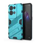 For OPPO Reno8 Pro+ Punk Armor 2 in 1 PC + TPU Shockproof Phone Case with Invisible Holder(Blue) - 1