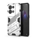 For OPPO Reno8 Pro+ Punk Armor 2 in 1 PC + TPU Shockproof Phone Case with Invisible Holder(White) - 1