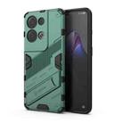 For OPPO Reno8 Pro+ Punk Armor 2 in 1 PC + TPU Shockproof Phone Case with Invisible Holder(Green) - 1