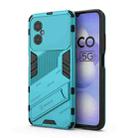 For Xiaomi Poco M4 5G Punk Armor 2 in 1 PC + TPU Shockproof Phone Case with Invisible Holder(Blue) - 1